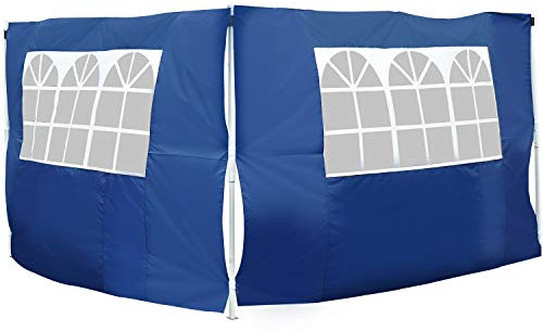 Outsunny 2 Paredes Parte Laterales para Carpa 3x2 Lado Parasol de Gazebo Tela Oxford con 2 Ventanas Medidas Apto para 3x3 3x6 Azul