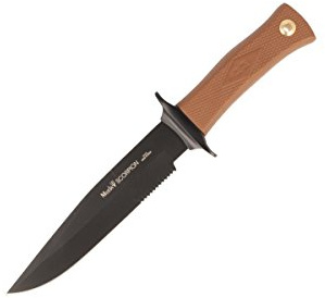 ELECTROPOLIS Muela Messer Scorpion, 18 cm PTFE-Folie Anti-Friction beschichtet, Deckel und Griff Multi Wüste + Geschenkkarte