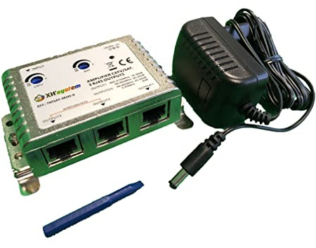 Répartiteur TV 3 Sorties RJ45 TNT/Sat avec amplificateur