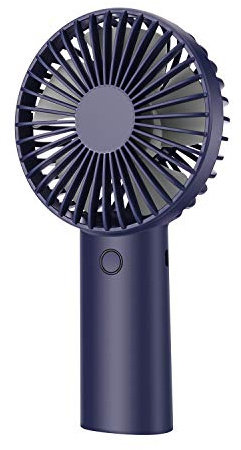YunTuo Mini ventilateur portable avec batterie rechargeable de 4400 mAh, 3 vitesses, ventilateur à poignée personnelle, le camping et les voyages, silencieux (bleu marine)