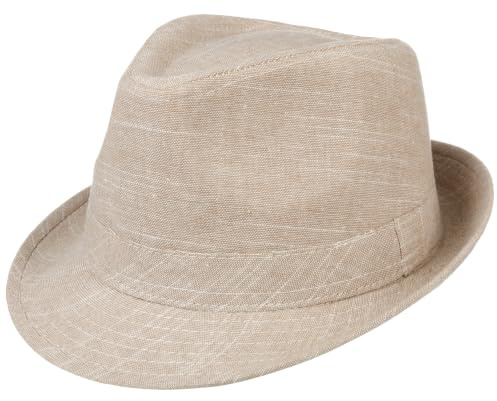 Lipodo Mendalo Trilby Stoffhut Eleganter Sommerlook Temperaturregulierend Komfortabel Damen Herren Frühjahr Sommer beige M (57-58 cm)