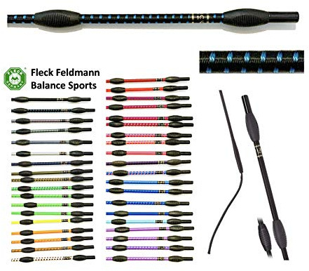 JA Horse Fleck Feldmann Balance Sports Cravache de dressage (110 cm, noir/bleu azur bleu)