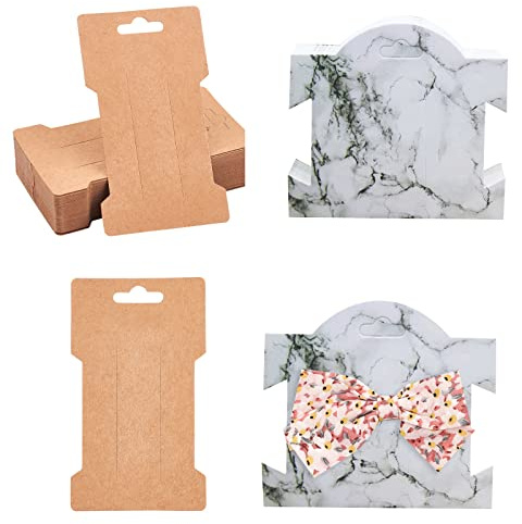 NBEADS 120 Stück Haarspange Displaykarten, 2 Styles Karton Papier Haarnadel Display Karten Kraftkarten Für Für Haarschleife Haarspangen Zubehör