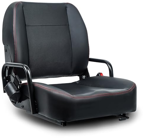 TICSEA Sedile universale per carrelli elevatori,Sedile del trattore con schienale regolabile,Cintura di sicurezza e interruttore di posizione dell'operatore,Escavatore Skid Loader Backhoe Dozer