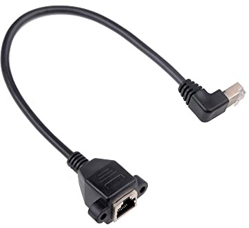 euroharry Cavo di prolunga Ethernet, RJ45 maschio a femmina, montaggio a piastra a vite, CAT6/5e/5, schermato, cavo di prolunga LAN di rete (angolo verso il basso)