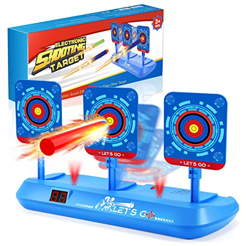 GeschenPark Cible pour Nerf, Automatique Cible Électronique pour N-Strike Elite/Mega/Rival Series, Jouet Garçon 5-12 Ans Jeux Exterieur Cadeaux de Noël Enfants ﻿