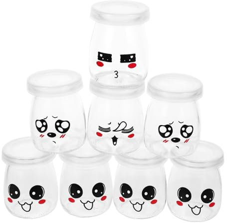 8 Pièces Pot à Pouding En Verre Petits Pots De Yaourt Bouteilles De Lait Bouteilles En Verre Bricolage Pots Yaourts Dépices Pots De Pudding Nourriture De Bébé Jus Peut