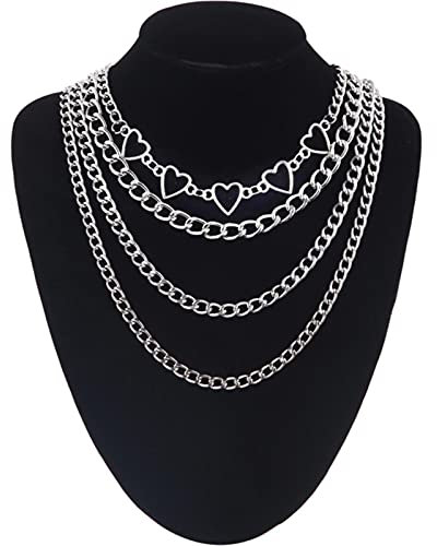 WEITING Lock Chain Necklace With A Padlock Pendants For Women Men Punk Jewelry On The Neck 2023 Grunge Aesthetic Egirl Eboy Accessories-silver color