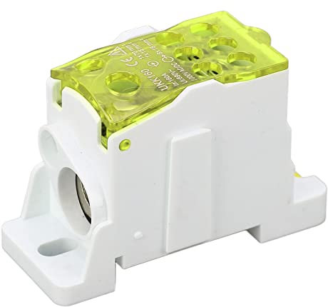 Caja De Conexiones Electricas, 690V 160A Regleta de Bornes para Carril DIN Caja Cuadro Electrico Cuadro Electrico Caja De Distribución De Terminales (Amarillo)