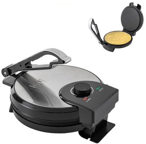 Pressa elettrica per tortilla, 1200 W, 220 V, roti maker machine con rivestimento antiaderente, omelette maker, per frittelle, omelette, empanadas, prosciutto
