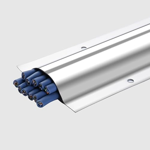 Stainless Steel Cable Covers, 1 M Long Wire Channels To Hide Wires Floor Wall Cables Management Kit for Power Telephone Line, Indoor Outdoor Cord Protector ( Color : Silver , Size : W 4.6cm/1.8in )
