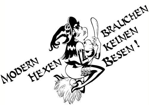 Rakelfix Cooler Moderne Hexen brauchen keinen Besen Autoaufkleber ca. 30cm Typ 2 Auto Aufkleber 2015 Fun Heckscheibe Lack Autoaufkleber Bord hex Aufkleber Sticker