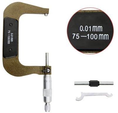 ZPFDSG Bügelmessschrauben Außenmikrometer-Set, Außenmikrometer, Mikrometer, mechanische Mikrometer, Messwerkzeuge, mikrometrische Messgeräte for Messungen (Color : 75-100mm Outside)