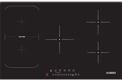 Piano cottura a induzione, 60 cm, anti-graffio, funzione di mantenimento al caldo, piano cottura a induzione, 4 piastre, Flexzone, Autark, 7400 Watt, senza cornice, touch-screen, sicurezza per bambini