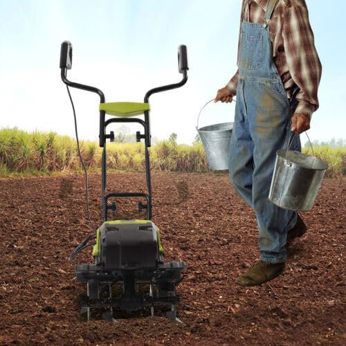 DSYOGX Elektrisch Gartenhacke, 1600W Motorhacke Hand-Push Type Bodenfräse Gartenfräse für Garten und Rasenaushub, Bodenbearbeitung