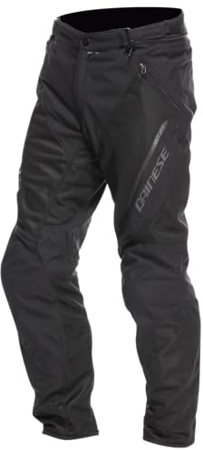 Dainese - Drake 2 Super Air Tex Pants, Mesh Motorcycle Trousers, Ventilated and Lightweight, with Removable Protectors, Men, Black/Black, 62