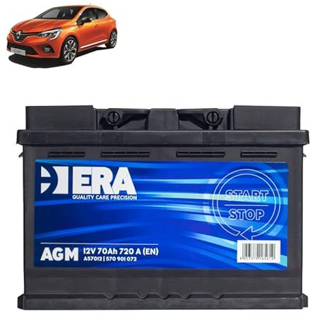 Batteria 70Ah A.G.M. per Renault Clio V 1.0 TCE/SCE 1.3 Tce 1.6 E-Tech Hybrid 2019+
