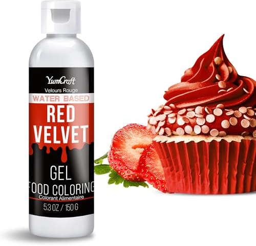 Food Coloring Gel - Vibrant Color Gel Food Coloring for Cake Decorating, Baking, Easter Egg, Icing - Tasteless Food Color Dye for Fondant, Cooking, Airbrush (Red velvet, 5.3oz)