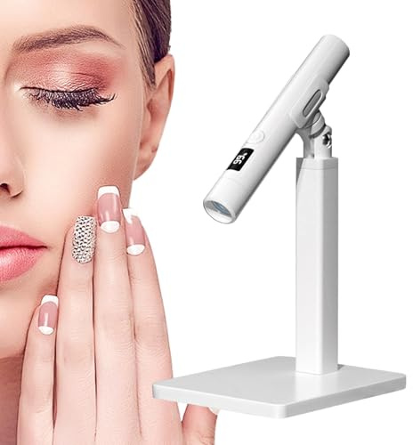 Lampada UV per unghie in gel, Lampada per unghie UV LED, rotante | 360 gradi con luce secca per smalto finto, Con batterie ricaricabili luce secca per unghie finte portatili con schermo di