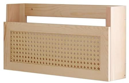 perfk Wandmontage Holz Aufbewahrungsbox Geflochtene Zeitschriftenhalter