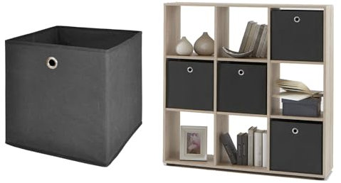 Möbel Akut Faltbox 4er Set in anthrazit, Aufbewahrungsbox für Raumteiler oder Regale