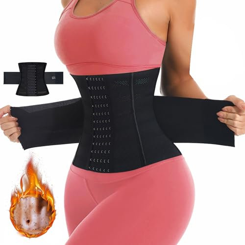 JXCTNNU Bauchweggürtel Gürtel Verstellbarer Taille Cincher Taillenmieder für Fitnesstraining Damen Herren Figurformend Abnehmen Waisttrainer Taillenformer (Schwarz, L (64-72kg))