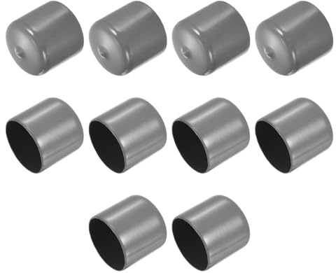 QUARKZMAN 10 Stück Gummikappen, 33 mm Rohrstopfen Endkappe Rund Schutzkappen Pfostenkappe Abdeckkappen Zaunpfosten Endspitze Kappen für Gartenstühle Tischbeine Möbelfüße Gleiter, Dunkelgrau