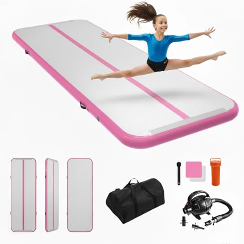 Dwzdd Gymnastik Air matte Track, 3 m/4 m/5 m/6 m Gymnastikmatte für Kinder, Turnmatte Aufblasbare Tumble Strecke für Zuhause/Fitnessstudio/Training/Cheerleading/Wasse
