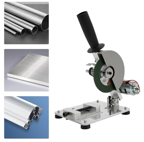 Mini Gehrungssäge 96W, 4Metall Kappsäge Eisensäge, Klein Tischkreissäge 0-45°, Einstellbar Metalltrennsäge Ø 4 Sägeblatt Kreissäge für Holz Metall 9000rpm