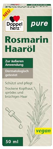 Doppelherz Olio per capelli puro rosmarino - olio di rosmarino, olio di ricino e olio di mandorle dolci - per la cura del cuoio capelluto e la prevenzione delle doppie punte - 50 ml
