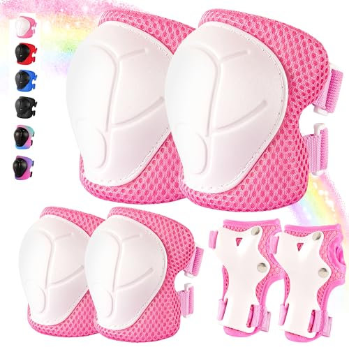NIKISHAP 3-in-1 Kids Knee/Elbow/Wrist Guards – Impact Shell, Breathable, Adjustable 2-14, for Bike/Scooter/Skateboard/Roller