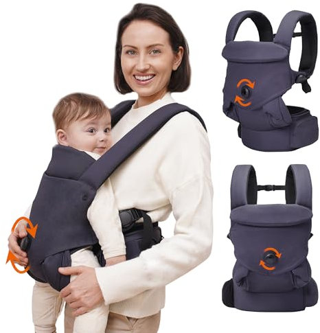 bonoch Babytrage neugeborene ab geburt - ergonomisches babytragen mit EaseFit Einstell knopf für Babys eine gesunde Hüftentwicklung für 4.5–20 kg, Baumwolle Babytrage für 4-24 Monate, 3 Lätzchen