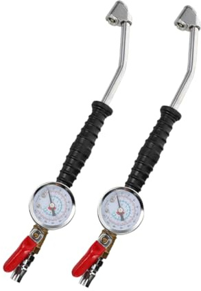 BUGUUYO 2piezas Inflador Neumáticos Con Manómetro Integrado Diseño Codo Rápida Inflación Para Coches Camiones