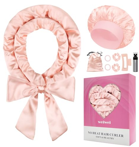 weiwei Satin Heatless Overnight Curls, Lockenwickler Über Nacht Locken Ohne Hitze, 70 Lockenband Locken Über Nacht Heatless Curls Band, 9 Stück Lockenwickler Ohne Hitze Set für Lange Haare