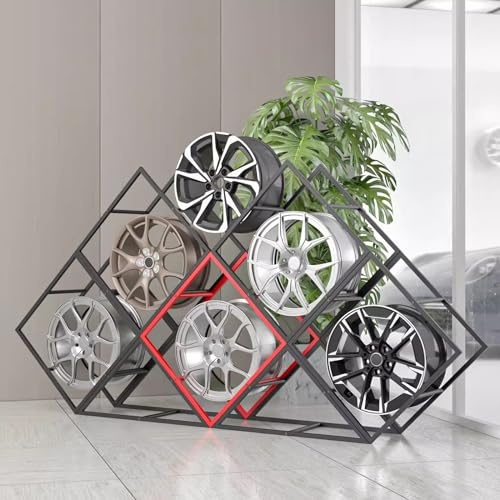 SaryEdge Expositor de Llantas de Repuesto, Soporte para almacenar Llantas de Coche de 15, 16, 20 y 22 Pulgadas, apilable comercialmente par(5+2
