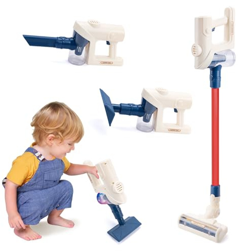 Kids Vacuum Cleaner Toy Set, Kids Cleaning Set Toddler Vacuum Toy that Works, Toddler Play Vacuum Pretend 3-5