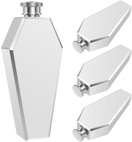 BAODBF Lot de 4 bouteilles en acier inoxydable 304, 103 ml, bouteilles de whisky portables, flasques en acier inoxydable pour whisky, rhum, vodka, convient pour la randonnée et les fêtes, argent