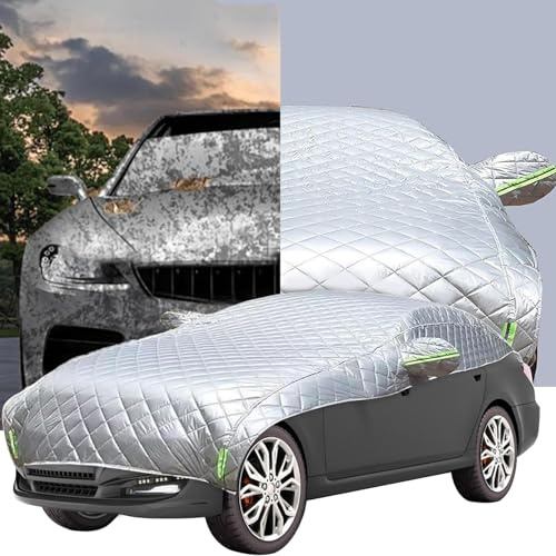 Hagelschutzplane Auto Wasserdicht Atmungsaktiv Winddicht, Abdeckplane für Limousine SUV mit Reflektierenden Streifen Ganzjahres Autoabdeckung