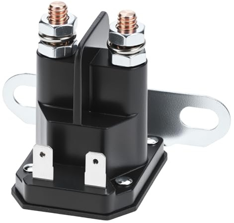 QWORK® Interruttore elettromagnetico, solenoide di avviamento per tosaerba 12V a 4 terminali, compatibile con OEM 725-04439