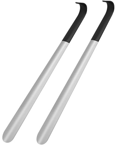 Skythrive Calzascarpe Lungo 41.5cm, Calza Scarpe Metallo in Acciaio Inossidabile, Shoe Horn per Uomini Donne Anziani (2 Pezzi)