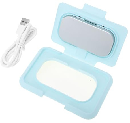 HAMPPLIES Scaldasalviette per Ragazzo Ragazza Portatile Blu, Riscaldatore per Salviette Umide Temperatura Costante 24h, Riscaldamento Rapido e Protezione Pelle Bebé per Uso Domestico e Auto