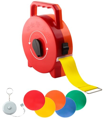 Enjoyard Fußball Court Linien - breite 4cm Badminton Court Linien Spielfeldmarkierung Verstellbares Gerichtslinien Mehrspieler-Fußball-Kampftraining (Gelb, 50M)
