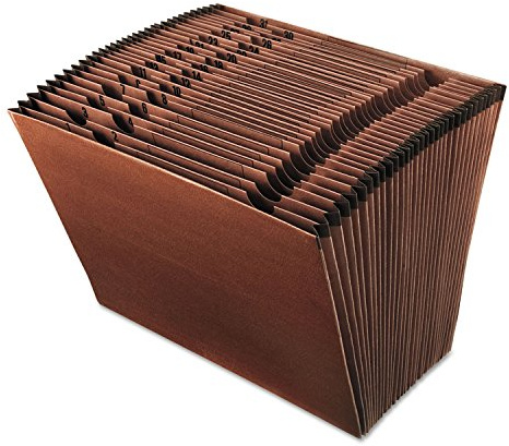 Pendaflex PFXER17D ER17D Fächermappe Earthwise Lederoptik, oben offen, Register 1-31, 30,5 x 25,4 cm, Buchstabe, Rot