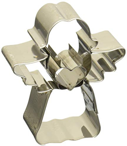 Birkmann, Plätzchen-Ausstechform Engel mit Herz, 7 cm, Edelstahl, mit Innenprägung, hochwertige Qualität