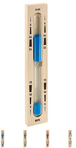 Sport-Tec Sauna-Sanduhr aus Holz, Sauna Uhr, Saunazubehör, Zeitanzeige, Eieruhr, Saunauhr