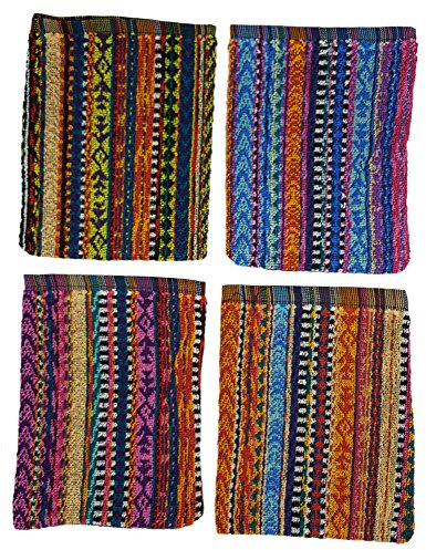 8 Stück Waschhandschuhe 100% Baumwolle, 20 x 16cm, Waschlappen (ethno bunt)