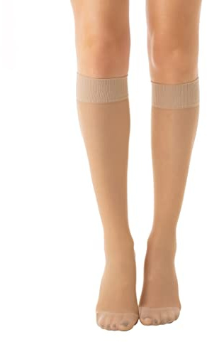 RelaxSan Basic 850P (1 par - Hudfärg, Sz.3) Knästrumpor, 140 den, PLUS, gradvis kompression 22-27 mmHg