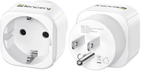 LENCENT 2X Adaptateur Prise Americaine USA États-Unis Canada, Adaptateur de Voyage Europe Francaise FR 2 Broches vers US 3 Broches pour Mexique Thailande Dominicaine Type B