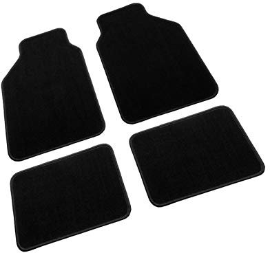 Autoteppich Universal 4-teilig Fußmatten-Set Velours (M) Schwarz-Schwartz