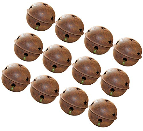 VALICLUD Stück Rostige Glöckchen Klingelglocken Metallglocken Vintage Glöckchen mit Stern Ausschnitten Haustier Glocken Basteln für Weihnachtsferien Tannenbaum Dekoration 30 mm